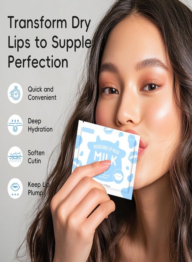 MIESCHER 5 Pieces Milk Nourishing Lip Mask, Sleep Mask Collagen Crystal Care Gel Pads For Moisturizing, Minimize Fine Lines, Remove Dead Skin, Anti Chapped Pads Lip Mask (5 Pieces) - Image 4